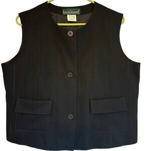 Harve Benard Black Wool Vest Women’s 10 Petite Classic Layered Look 🖤